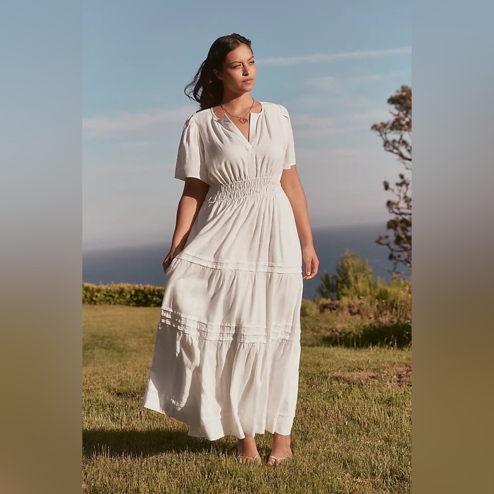 Anthropologie The Somerset Tiered Maxi Dress: Linen Edition